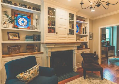 Custom Built-IN Bookcases and Salvaged Mantel Custom Built-In Bookcases Downingtown PA